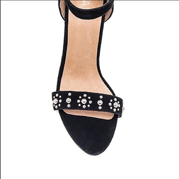 New RAYE Lois Studded Black Suede Heels - Picture 2 of 7